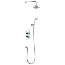 Burlington Trent Thermostatic Dual Concealed Mixer Shower With Shower Kit And 12 Inch Fixed Head - Medici/Chrome