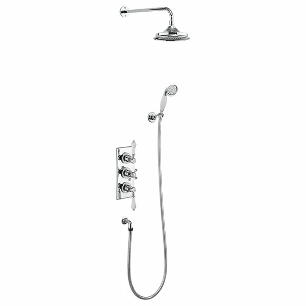 Burlington Trent Triple Concealed Mixer Shower With Shower Kit + 6inch Fixed Head 4 Burlington Trent Triple Concealed Mixer Shower With Shower Kit + 6inch Fixed Head - Image 2