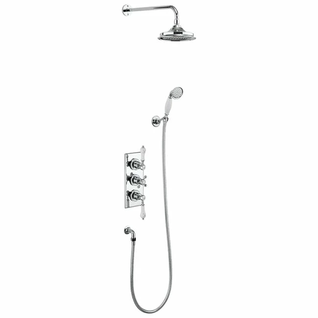 Burlington Trent Thermostatic Triple Concealed Mixer Shower With Shower Kit And 6 Inch Fixed Head - Medici/Chrome 6 Burlington Trent Thermostatic Triple Concealed Mixer Shower With Shower Kit And 6 Inch Fixed Head - Medici/Chrome - Image 4
