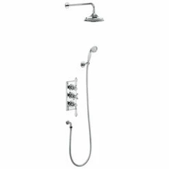 Burlington Trent Thermostatic Triple Concealed Mixer Shower With Shower Kit And 9 Inch Fixed Head - Medici/Chrome 9 Burlington Trent Thermostatic Triple Concealed Mixer Shower With Shower Kit And 9 Inch Fixed Head - Medici/Chrome -HEATANDPLUMB Sales burlington trent complete mixer shower tf3s v60 me30