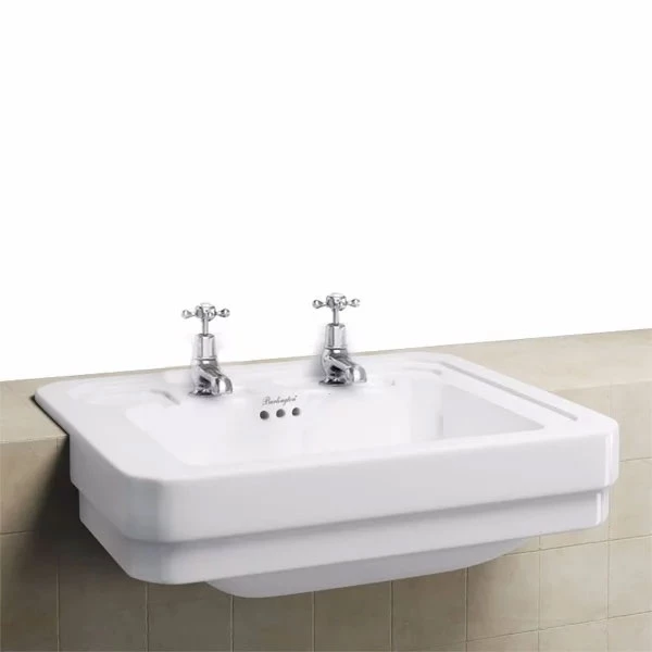 Burlington Victorian Semi-Recessed Basin 580mm Wide 2 Tap Hole 4 Burlington Victorian Semi-Recessed Basin 580mm Wide 2 Tap Hole - Image 2