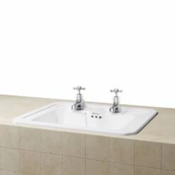 Burlington Victorian Inset Counter Top Basin 540mm Wide 2 Tap Hole