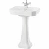 Burlington Victorian Basin With Full Pedestal 560mm Wide 1 Tap Hole -HEATANDPLUMB Sales burlington victorian basin b21th p1