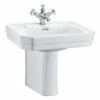 Burlington Victorian Basin With Semi Pedestal 560mm Wide - 1 Tap Hole -HEATANDPLUMB Sales burlington victorian basin b21th p8