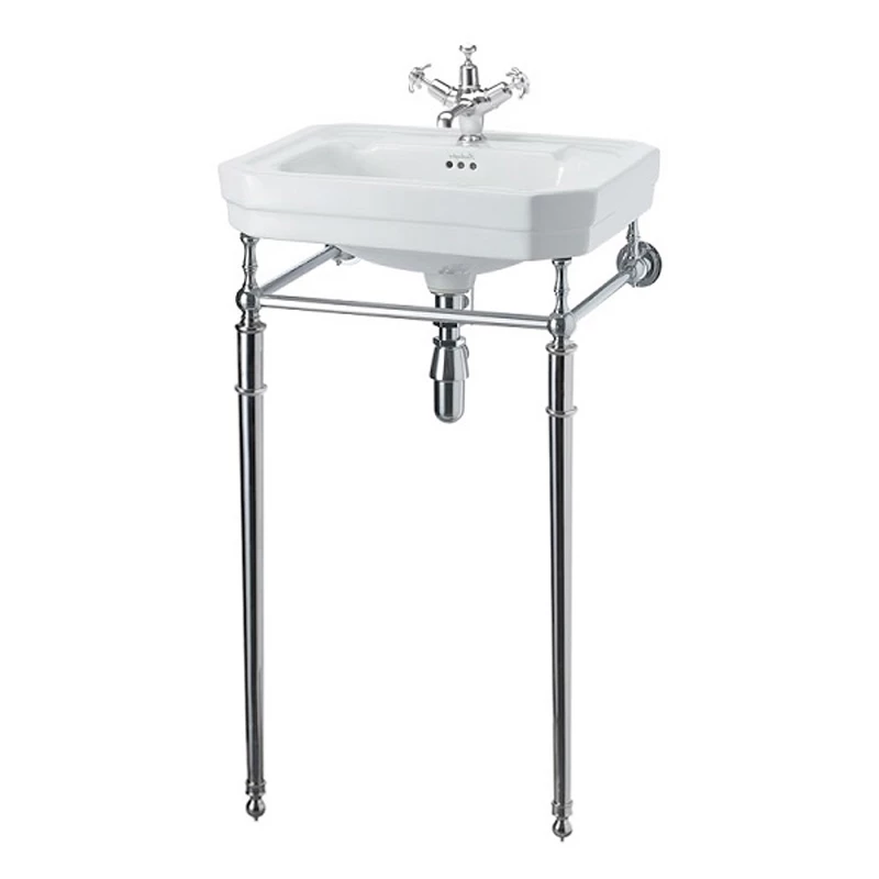 Burlington Victorian Basin With Regal Chrome Wash Stand 560mm Wide 1 Tap Hole 4 Burlington Victorian Basin With Regal Chrome Wash Stand 560mm Wide 1 Tap Hole - Image 2