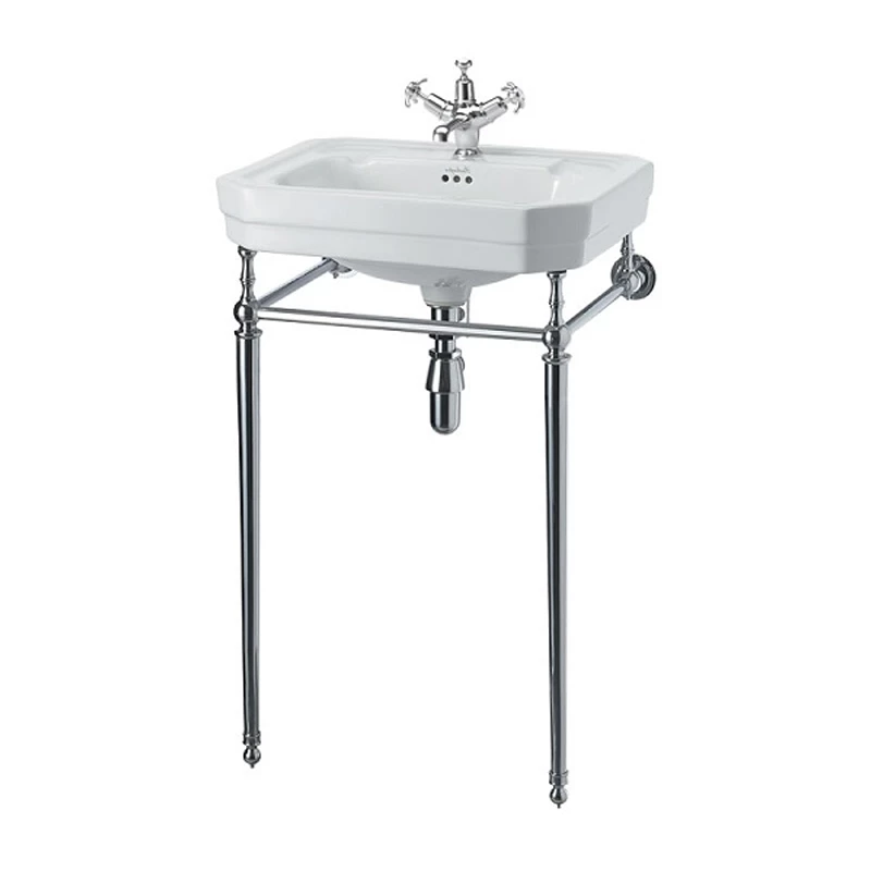 Burlington Victorian Basin With Chrome Wash Stand 560mm Wide 1 Tap Hole 4 Burlington Victorian Basin With Chrome Wash Stand 560mm Wide 1 Tap Hole - Image 2