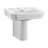 Burlington Victorian Basin With Semi Pedestal 560mm Wide - 2 Tap Hole 1 Burlington Victorian Basin With Semi Pedestal 560mm Wide - 2 Tap Hole -HEATANDPLUMB Sales burlington victorian basin b22th p8 2
