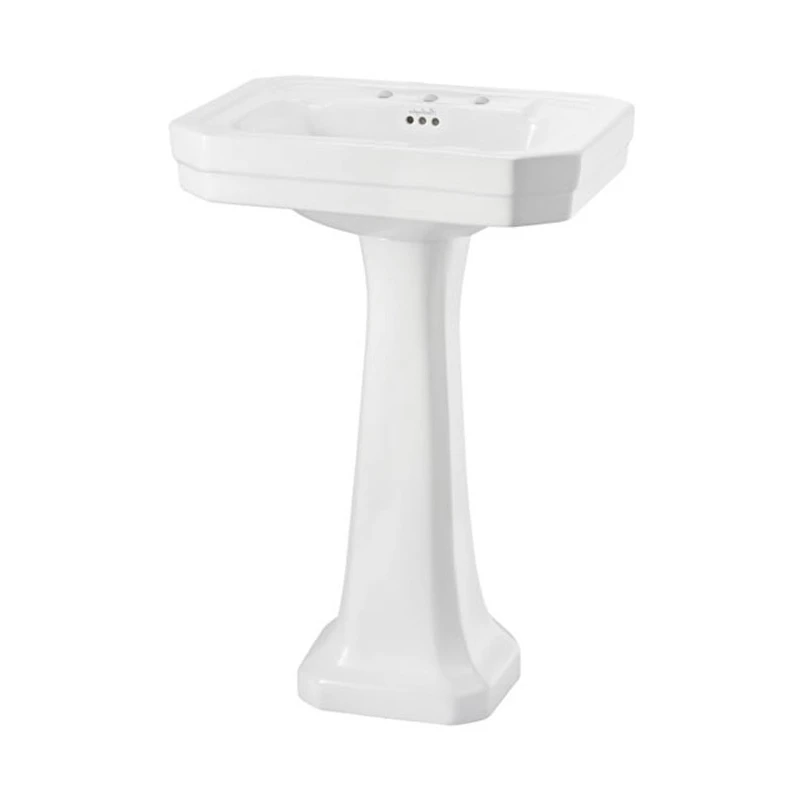 Burlington Victorian Basin With Full Pedestal 560mm Wide 3 Tap Hole 4 Burlington Victorian Basin With Full Pedestal 560mm Wide 3 Tap Hole - Image 2