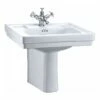 Burlington Victorian Basin With Semi Pedestal 610mm Wide - 1 Tap Hole 2 Burlington Victorian Basin With Semi Pedestal 610mm Wide - 1 Tap Hole -HEATANDPLUMB Sales burlington victorian basin b31th p8