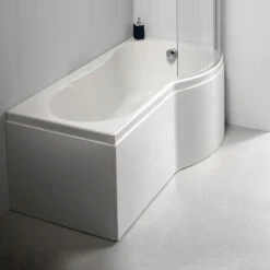 Carron Arc Curved P-Shaped Shower Bath 1700mm X 700/850mm Right Handed - 5mm Acrylic -HEATANDPLUMB Sales carron arc curved bath 23 4571r 5