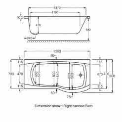 Carron Delta P-Shaped Shower Bath 1600mm X 700/800mm Right Handed - Carronite -HEATANDPLUMB Sales carron delta showerbath bath 02074