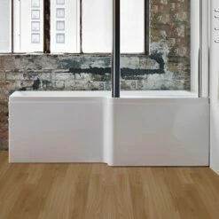 Carron Quantum L-Shaped Shower Bath 1600mm X 700/850mm Right Handed - 5mm Acrylic -HEATANDPLUMB Sales carron quantum showerbath bath 02208 1