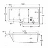 Carron Quantum L-Shaped Shower Bath 1600mm X 700/850mm Right Handed - Carronite -HEATANDPLUMB Sales carron quantum showerbath bath 02388 1
