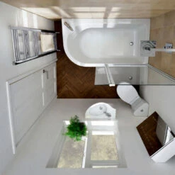 Carron Status Offset Corner Shower Bath 1550mm X 850mm Left Handed - Carronite -HEATANDPLUMB Sales carron status shower bath 23 2035l 4