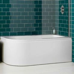 Carron Status Offset Corner Shower Bath 1550mm X 850mm Left Handed - 5mm Acrylic -HEATANDPLUMB Sales carron status shower bath 23 2035l 5 1