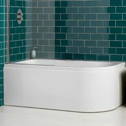 Carron Status Offset Corner Shower Bath 1550mm X 850mm Right Handed - Carronite -HEATANDPLUMB Sales carron status shower bath 23 2035r 3 1