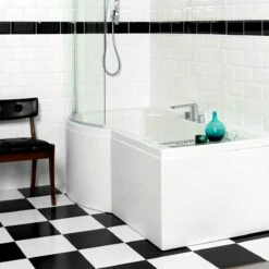 Carron Urban P-Shaped Shower Bath 1500mm X 750/900mm Left Handed - Carronite