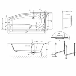 Cleargreen Ecocurve Shower Bath 1700mm X 750mm/500mm - Left Handed -HEATANDPLUMB Sales cleargreen ecocurve bath r15 2