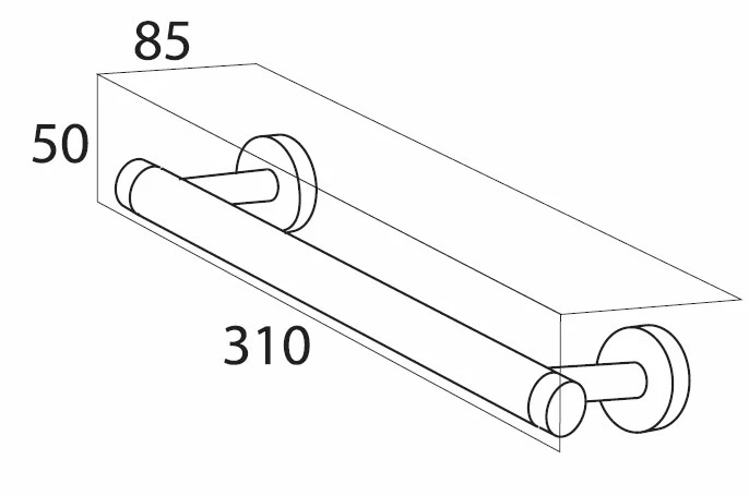 Coram Boston Straight Grab Rail - 310mm Wide - Chrome 4 Coram Boston Straight Grab Rail - 310mm Wide - Chrome - Image 2