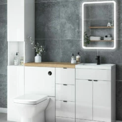 Delphi Blend Full Depth Back To Wall WC Unit 500mm Wide - Matt White