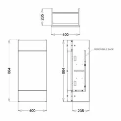 Delphi Blend Compact Single Door Base Unit 400mm Wide - Matt White