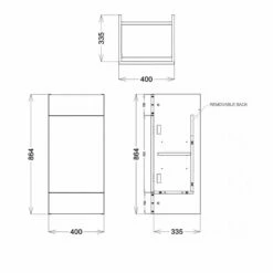 Delphi Blend Full Depth Single Door Base Unit 400mm Wide - Matt Grey