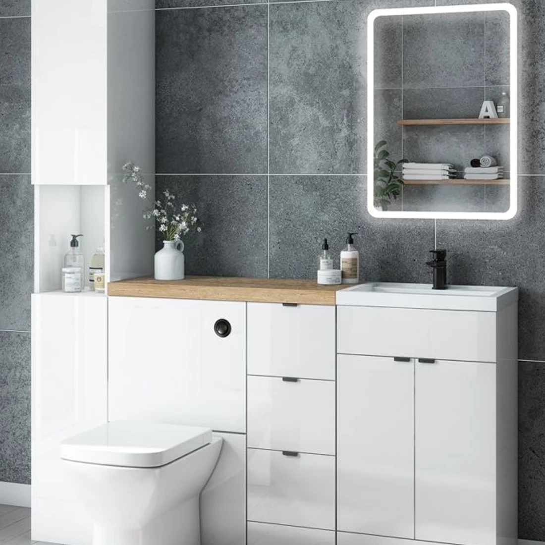 Delphi Blend Full Depth Back To Wall WC Unit 600mm Wide - Matt White 4 Delphi Blend Full Depth Back To Wall WC Unit 600mm Wide - Matt White - Image 2