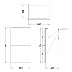 Delphi Blend Full Depth Back To Wall WC Unit 500mm Wide - Matt Grey