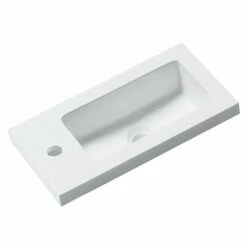 Delphi Blend Floor Standing 1-Door Compact Vanity Unit With Basin 400mm Wide - Matt White -HEATANDPLUMB Sales delphi blend vanity unit sy ble40cvc sy ble40cbsn 2 1