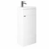 Delphi Blend Floor Standing 1-Door Compact Vanity Unit With Basin 400mm Wide - Matt White -HEATANDPLUMB Sales delphi blend vanity unit sy ble40cvmw sy ble40cbsn 1