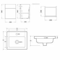 Delphi Blend Wall Hung 1-Door Full Depth Vanity Unit With Basin 400mm Wide - Matt Grey