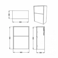 Delphi Craft Back To Wall WC Unit 600mm Wide - Oak/Indigo Blue