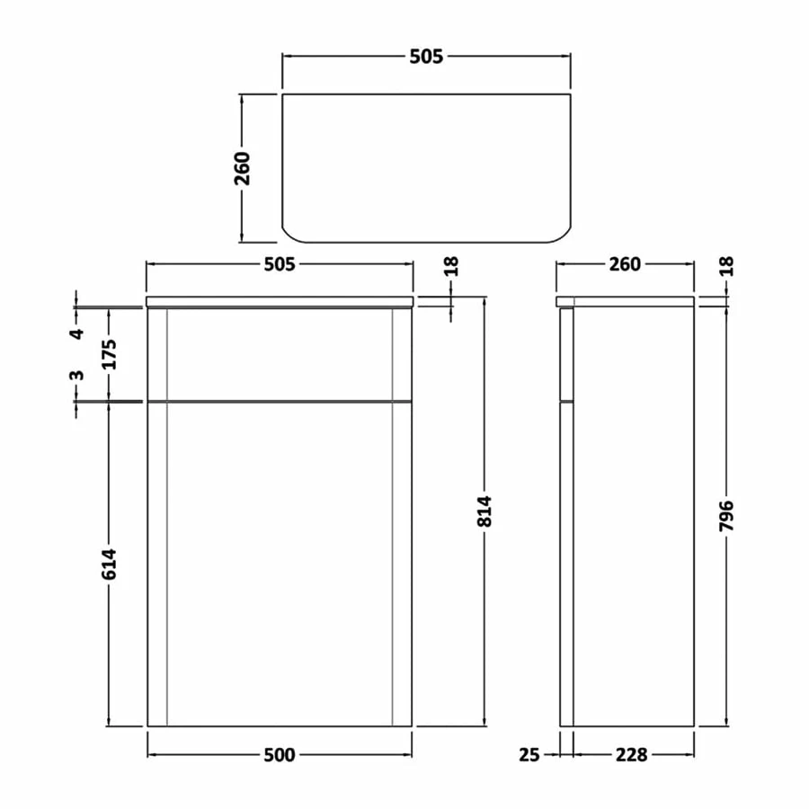 Delphi Direction Back To Wall WC Toilet Unit 505mm Wide - Gloss Grey 4 Delphi Direction Back To Wall WC Toilet Unit 505mm Wide - Gloss Grey - Image 2