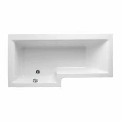 Delphi Elite L-Shaped Standard Shower Bath 1675mm X 700/850mm - Left Handed