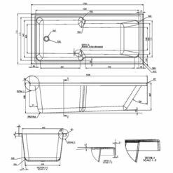Delphi Evolve Straight Premier Shower Bath 1700mm X 750mm - 0 Tap Hole 7 Delphi Evolve Straight Premier Shower Bath 1700mm X 750mm - 0 Tap Hole -HEATANDPLUMB Sales delphi evolve bath sy evsb17p 2