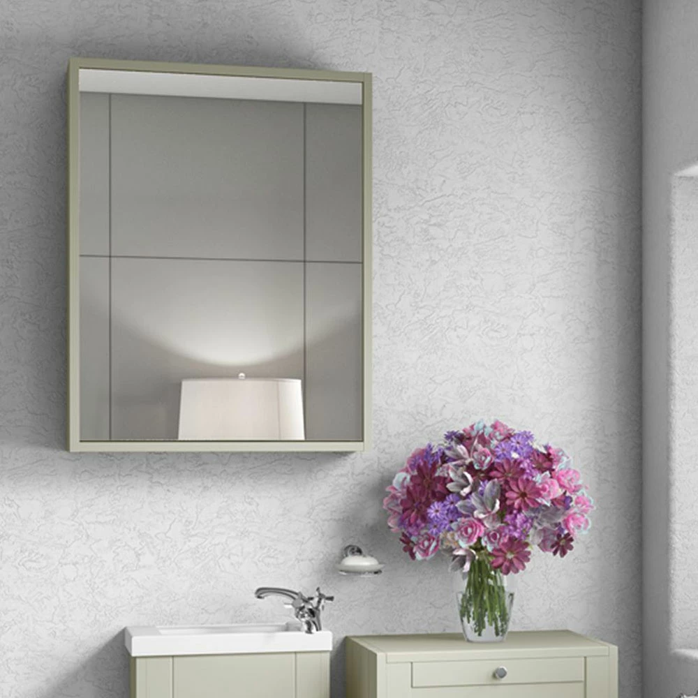 Delphi Henbury 1-Door Mirrored Bathroom Cabinet 800mm H X 600mm W - Country White 5 Delphi Henbury 1-Door Mirrored Bathroom Cabinet 800mm H X 600mm W - Country White - Image 3