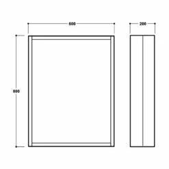 Delphi Henbury 1-Door Mirrored Bathroom Cabinet 800mm H X 600mm W - Grey -HEATANDPLUMB Sales delphi henbury bathroom cabinet sy hen17 cw 1