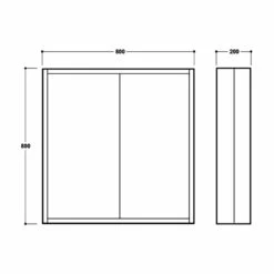 Delphi Henbury 2-Door Mirrored Bathroom Cabinet 800mm H X 800mm W - Grey 7 Delphi Henbury 2-Door Mirrored Bathroom Cabinet 800mm H X 800mm W - Grey -HEATANDPLUMB Sales delphi henbury bathroom cabinet sy hen19 g 1
