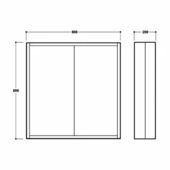 Delphi Henbury 2-Door Mirrored Bathroom Cabinet 800mm H X 800mm W - Country White