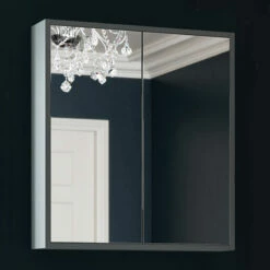 Delphi Henbury 2-Door Mirrored Bathroom Cabinet 800mm H X 800mm W - Grey