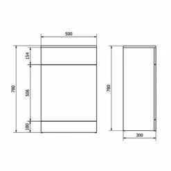 Delphi Kass Back To Wall WC Unit 500mm Wide - Gloss White