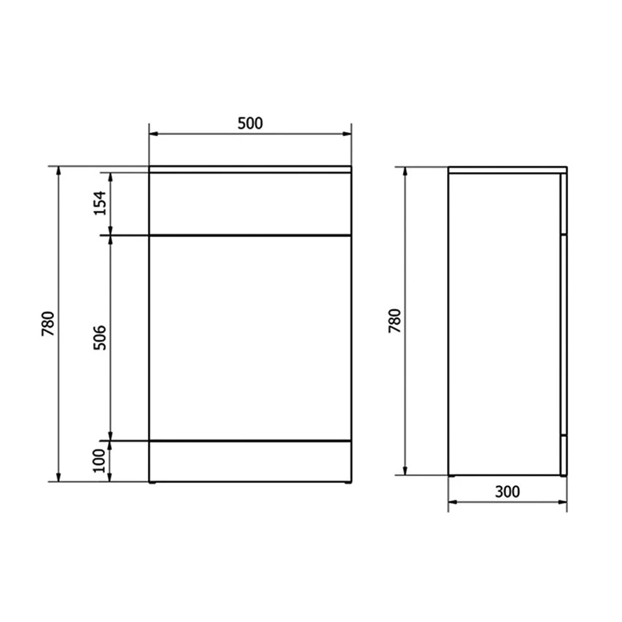 Delphi Kass Back To Wall WC Unit 500mm Wide - Gloss White 3 Delphi Kass Back To Wall WC Unit 500mm Wide - Gloss White