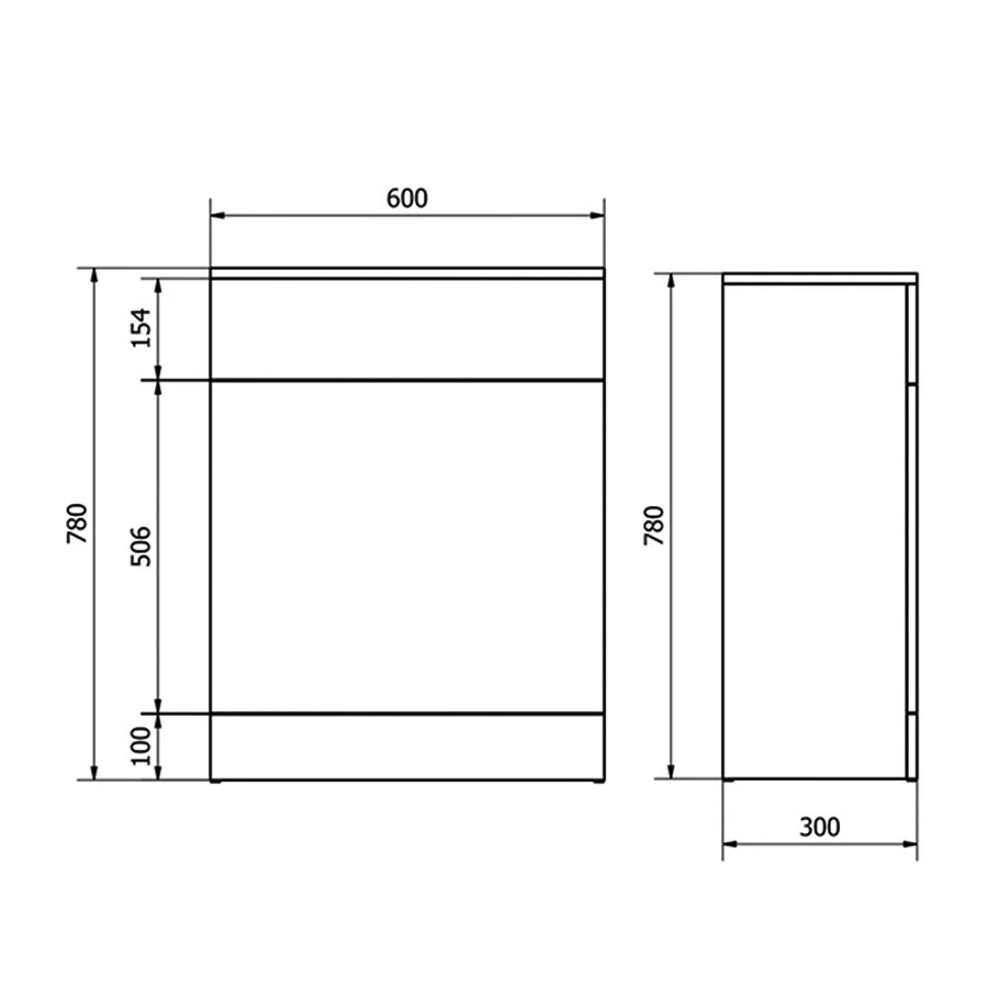 Delphi Kass Back To Wall WC Unit 600mm Wide - Gloss White 4 Delphi Kass Back To Wall WC Unit 600mm Wide - Gloss White - Image 2