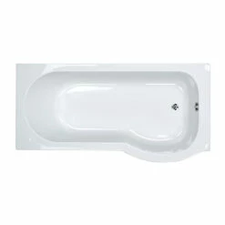 Delphi Zeya P-Shaped Premier Shower Bath 1600mm X 750/850mm - Right Handed
