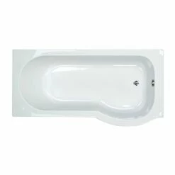Delphi Zeya P-Shaped Standard Shower Bath 1675mm X 750/850mm - Right Handed