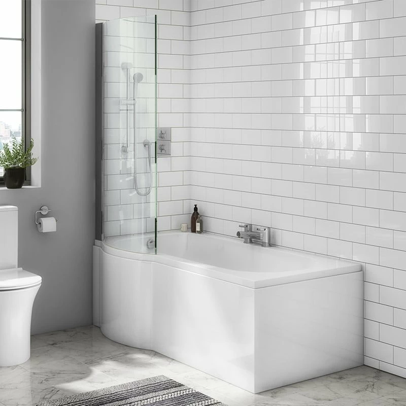 Delphi Zeya P-Shaped Standard Shower Bath 1675mm X 750/850mm - Left Handed 4 Delphi Zeya P-Shaped Standard Shower Bath 1675mm X 750/850mm - Left Handed - Image 2