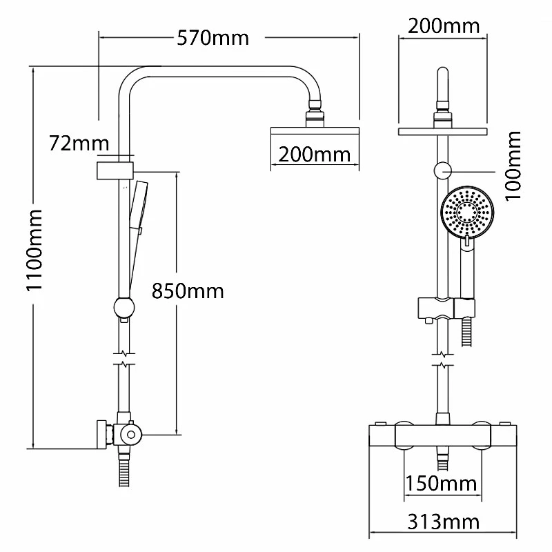 Deva Dynamic Cool Touch Bar Mixer Shower With Shower Kit + Fixed Head 4 Deva Dynamic Cool Touch Bar Mixer Shower With Shower Kit + Fixed Head - Image 2