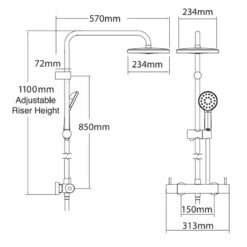 Deva Kiri MK2 Cool To Touch Bar Shower Valve With Shower Kit And Fixed Head - Chrome
