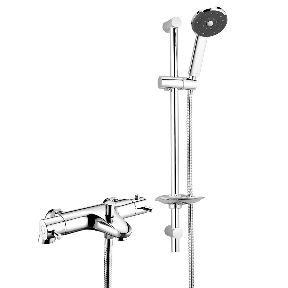 Deva Thermostatic Bath Shower Mixer With Satinjet Slider Rail Kit - Chrome 4 Deva Thermostatic Bath Shower Mixer With Satinjet Slider Rail Kit - Chrome - Image 2