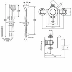 Deva Vision Exposed Concentric Shower With Shower Kit